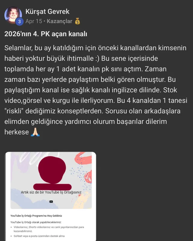 Kürşat Gevrek — 2026'nın 4. PK açan kanalı
